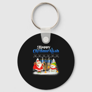 Happy Chrismukkah Jewish Christmas Hanukkah  Keychain