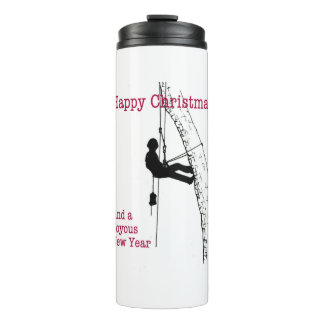 Happy Christmas arborist tree surgeons chainsaw Thermal Tumbler