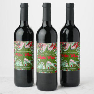 Happy Christmas Artsy Wine Label