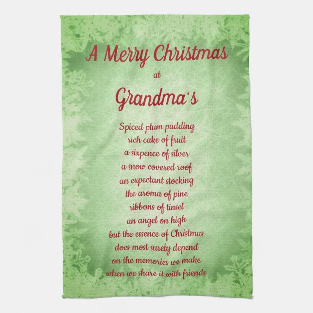 Happy Christmas at Grandma's House Kitchen Towels (Vertical)