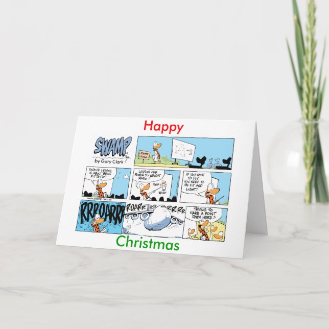 Happy Christmas Aviation Cartoon Card (Front)