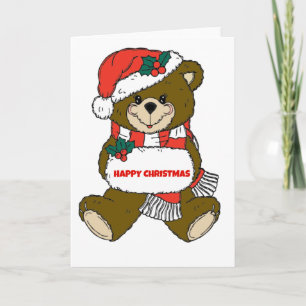 Happy Christmas Bear Holiday Card