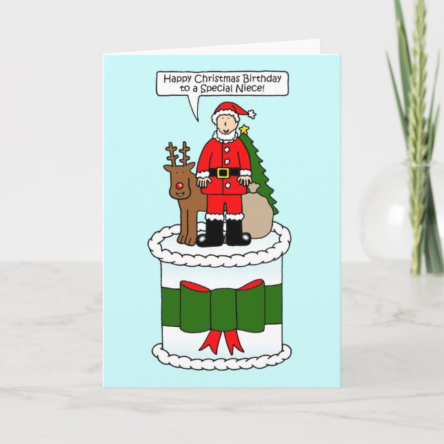 Happy Christmas Birthday for NIece Card (Front)