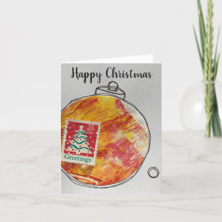 Happy Christmas Card - hand drawn ornament 2020-2