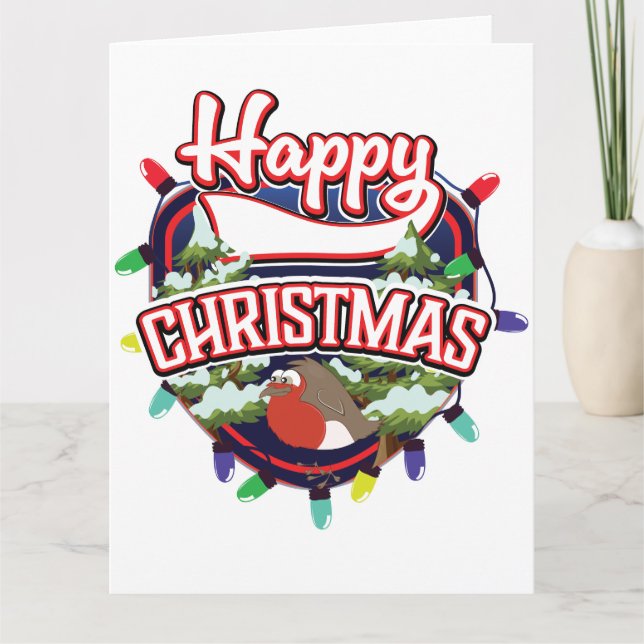 Happy Christmas cartoon logo Card (Front)