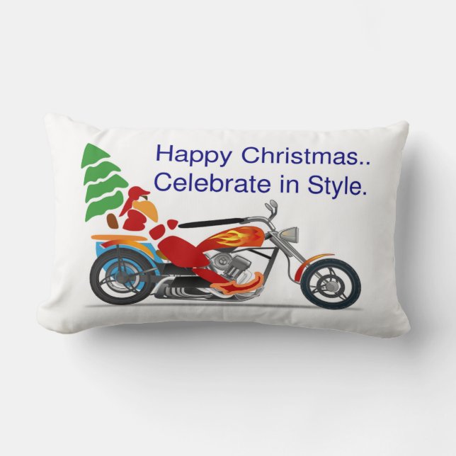HAPPY CHRISTMAS, CELEBRATE IN STYLE LUMBAR PILLOW (Front)