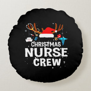 Happy Christmas Christmas Nurse Crew Round Pillow