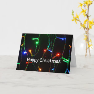 "Happy Christmas" colourful lights Card