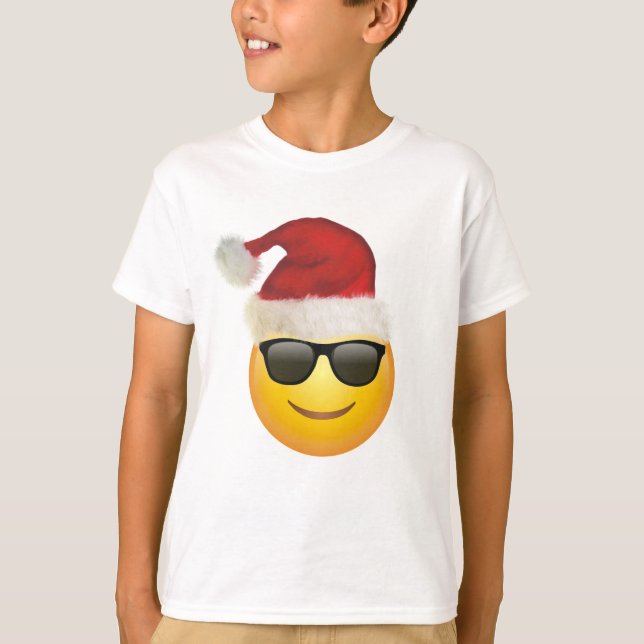 Happy Christmas cool emoji t shirt gift idea (Front)