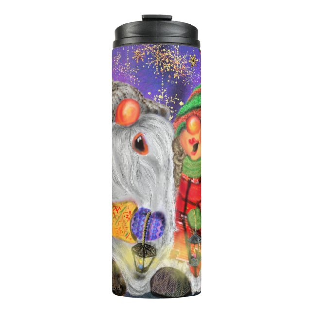Happy Christmas Couple Gnomes Thermal Tumbler (Front)