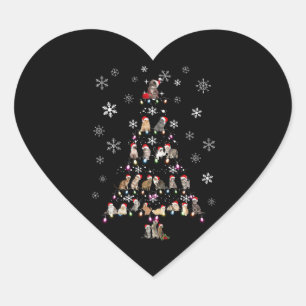 Happy Christmas Cute Cat Christmas Tree Heart Sticker