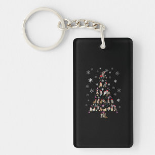 Happy Christmas   Cute Cat Christmas Tree Keychain