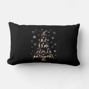 Happy Christmas   Cute Cat Christmas Tree Lumbar Pillow