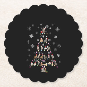 Happy Christmas   Cute Cat Christmas Tree Paper Coaster