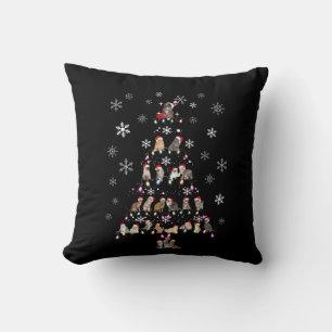 Happy Christmas   Cute Cat Christmas Tree Throw Pillow