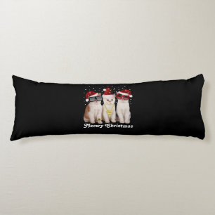 Happy Christmas Cute Cat With Santa Claus Body Pillow