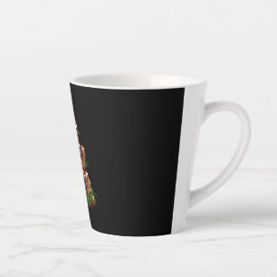 Happy Christmas Cute Dog Christmas Tree Lights Latte Mug