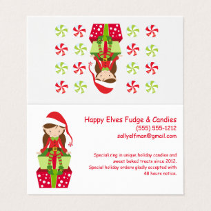 Happy Christmas Elf Customizable Small Holiday Business Card