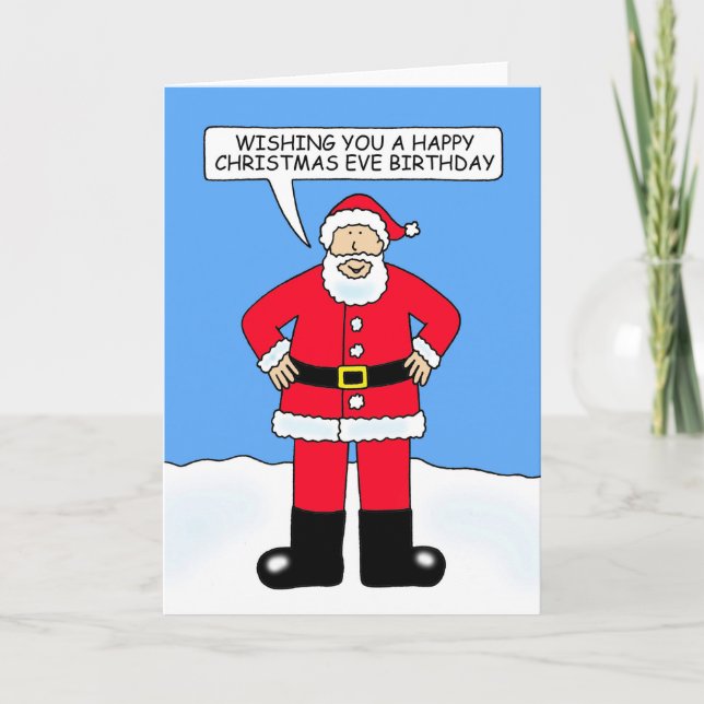 Happy Christmas Eve Birthday December 24th Card (Front)