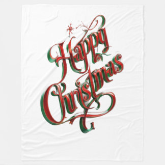 Happy Christmas Fleece Blanket