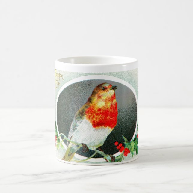 Happy Christmas from a robin Coffee Mug (Center)