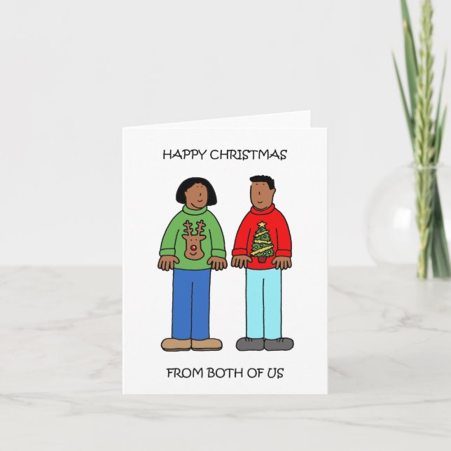 Happy Christmas from African American Couple Card (Front)