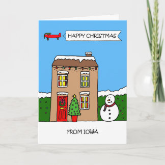 Happy Christmas From Iowa Holiday Card