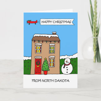 Happy Christmas From North Dakota Holiday Card