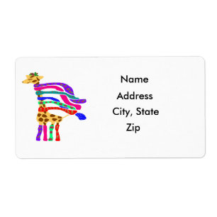 Happy Christmas Giraffe Label