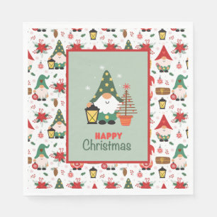 Happy Christmas Gnome Napkin