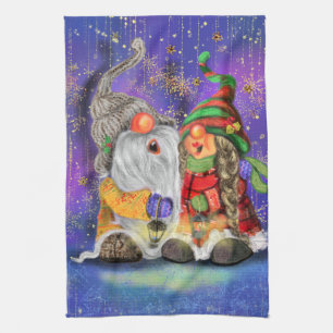 Happy Christmas Gnomes Kitchen Towel