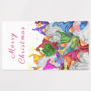 Happy Christmas Gnomes Labels