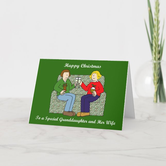 Happy Christmas Granddaughter and Her Wife. Holiday Card (Front)
