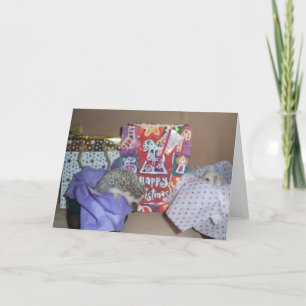 Happy Christmas Hedgehogs Holiday Card