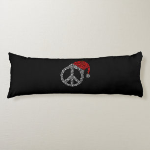 Happy Christmas Hippies Symbol Santa Claus Hat Body Pillow