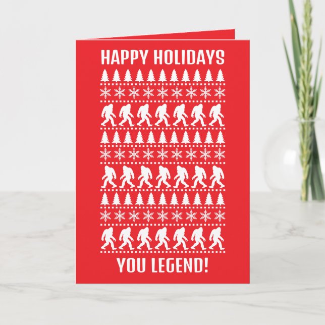 Happy Christmas Holidays Bigfoot Sasquatch Invitation (Front)