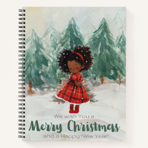 Happy Christmas Melanin Woman Black Girl Magic Sis Notebook