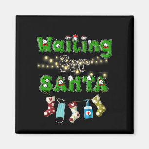 Happy Christmas   Merry Christmas Waiting Santa Magnet