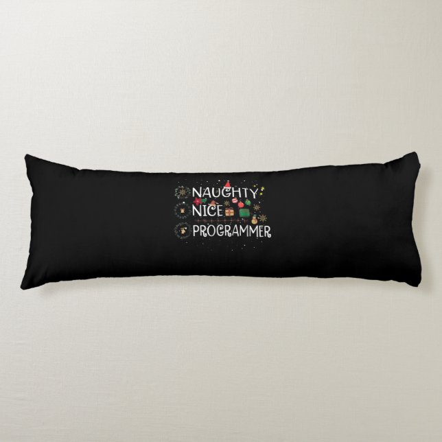 Happy Christmas | Naughty Nice Programmer Body Pillow (Front)