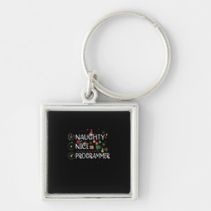 Happy Christmas Naughty Nice Programmer Keychain