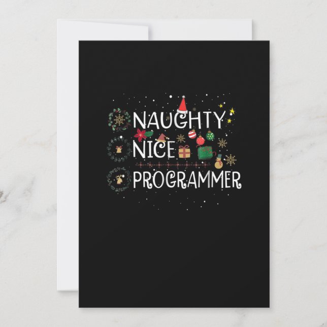 Happy Christmas | Naughty Nice Programmer Thank You Card (Front)