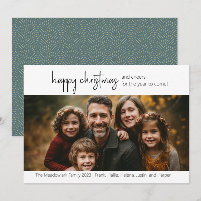 Happy Christmas One Photo Card (Front/Back)