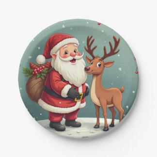 happy christmas paper plate