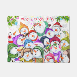 Happy Christmas party Snowmans Doormat