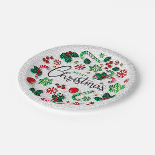 Happy Christmas Party Time Design Paper Plate