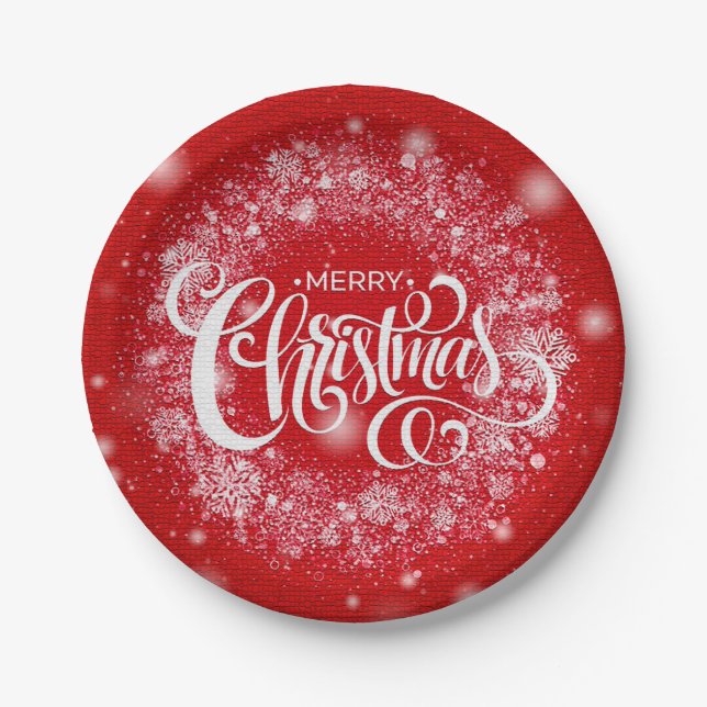 Happy Christmas Party Time Design Paper Plate (Front)