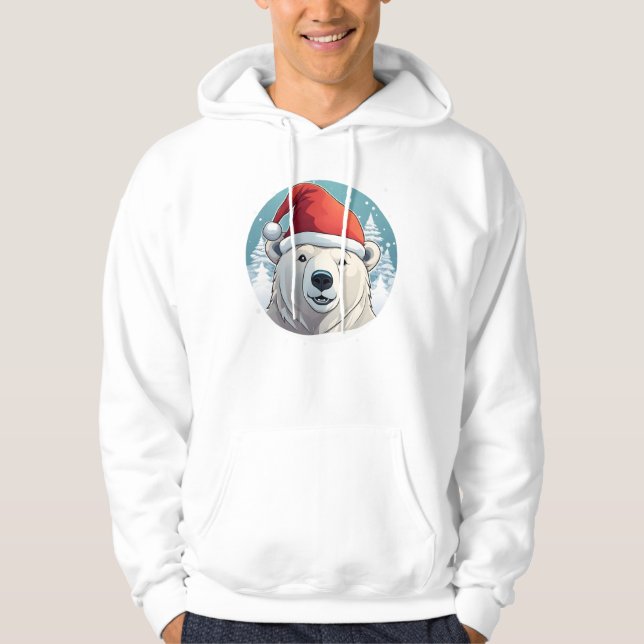 Happy Christmas Polar Bear Hoodie (Front)