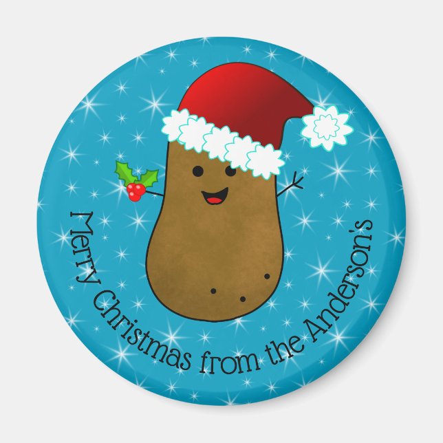 Happy Christmas Potato Personalized  Magnet (Front)