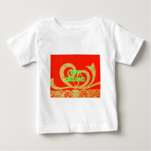 Happy Christmas Red and Gold Baby T-Shirt