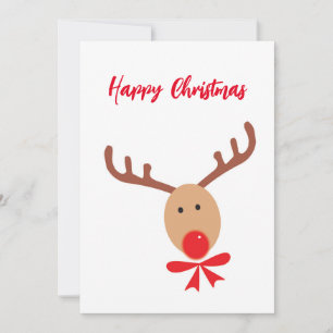 Happy Christmas, Reindeer Bright Holiday Card